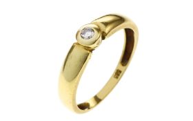 Ring 2.13g 585/- Gelbgold mit Diamant ca. 0.07 ct.. Ringgroesse ca. 53