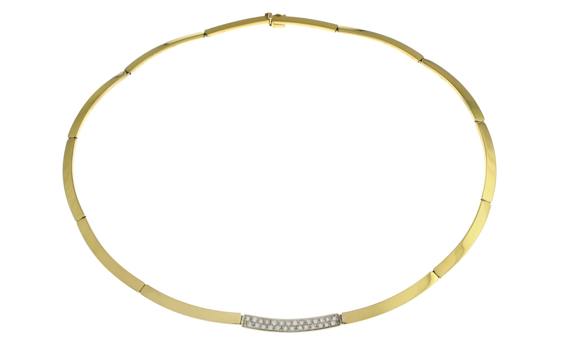 Collier 22.3g 585/- Gelbgold mit 28 Diamanten zus. ca. 0.56 ct.. Laenge ca. 44 cm