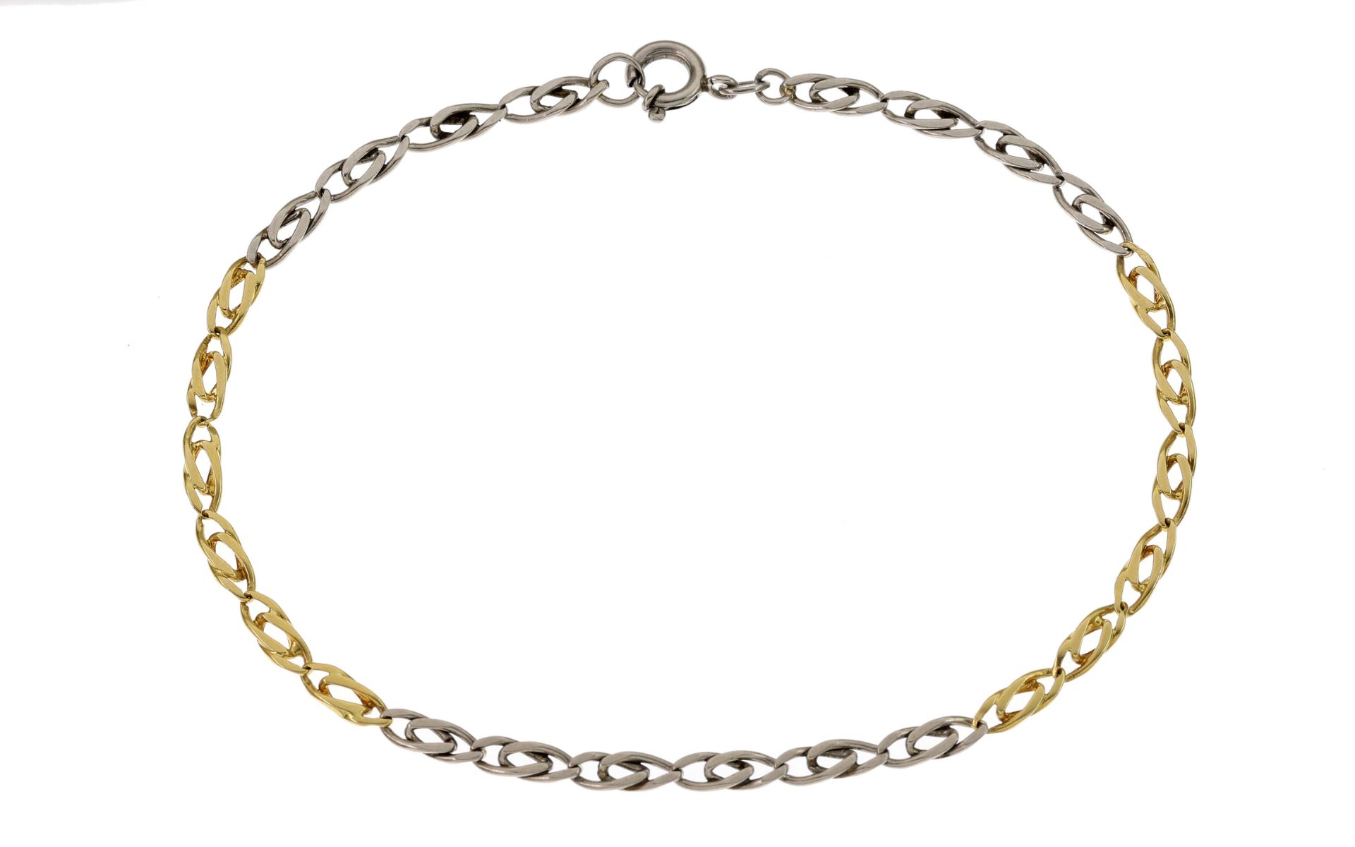 Armband 4.57g 750/- Gelbgold und Weissgold. Laenge ca. 20 cm