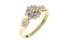 Ring 2.23 gr. 585/- Gelbgold mit Diamanten 0.21 ct Ringgroesse 51