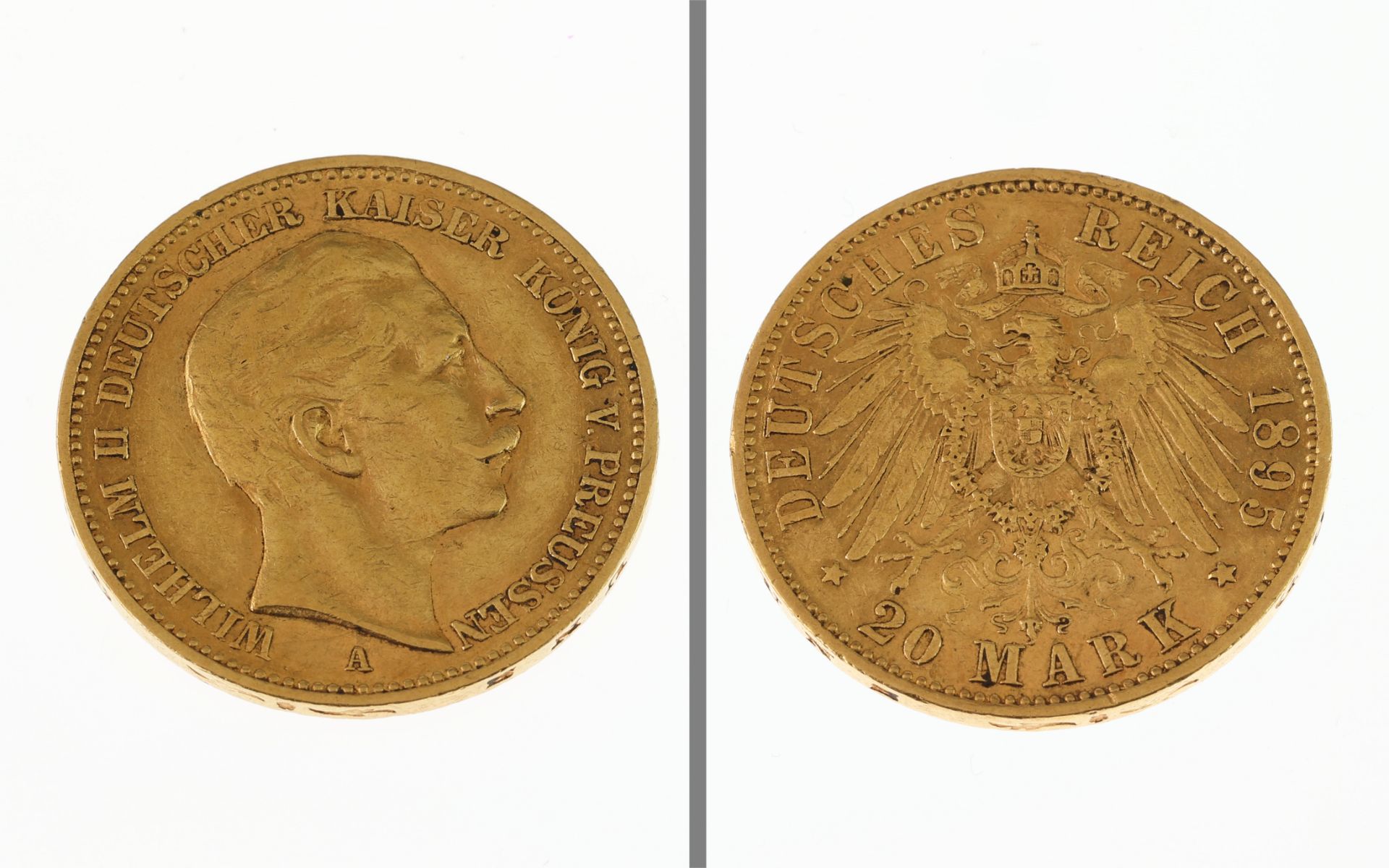 Goldmuenze 20 Mark Deutsches Reich 7.96g 900/- Gelbgold 1895