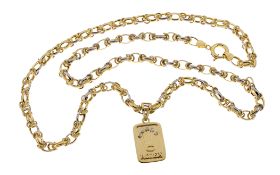 Kette mit Anhaenger 17.01g 585/- Gelbgold und Weissgold mit Zirkonia. Laenge ca. 64.50 cm