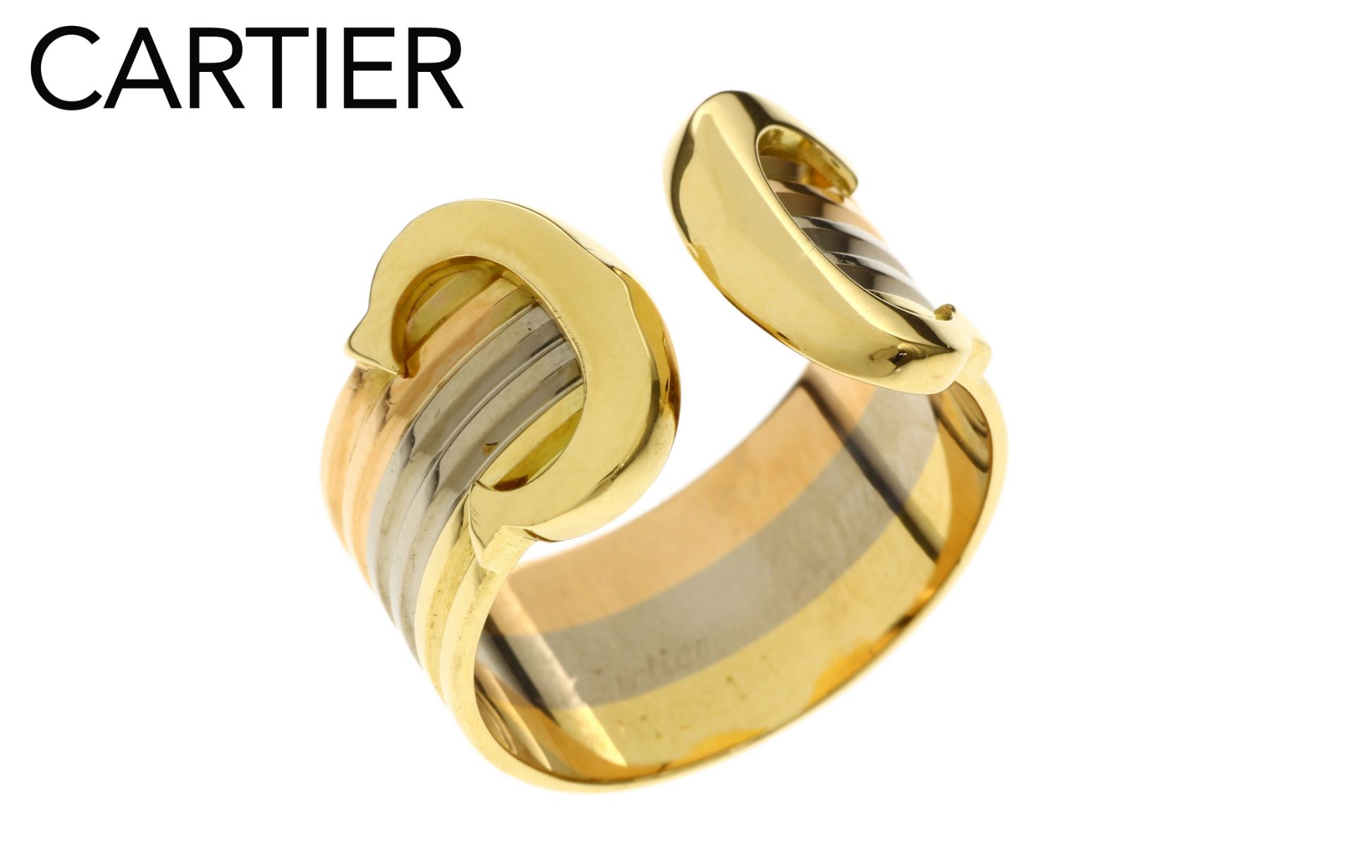 Cartier Ring 7.19 gr 750/- Gelbgold. Weissgold und RosÃ¨gold Ringgroesse 54