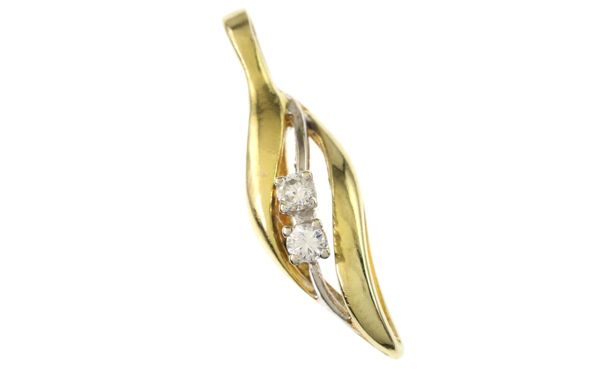 Anhaenger 1.56g 585/- Gelbgold und Weissgold mit 2 Diamanten zus. ca. 0.08 ct.