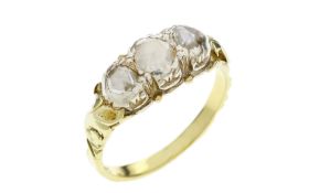 Ring 2.57 gr. 585/- Gelbgold und Weissgold mit Diamanten Rosenschliff 0.55 ct Ringgroesse 52
