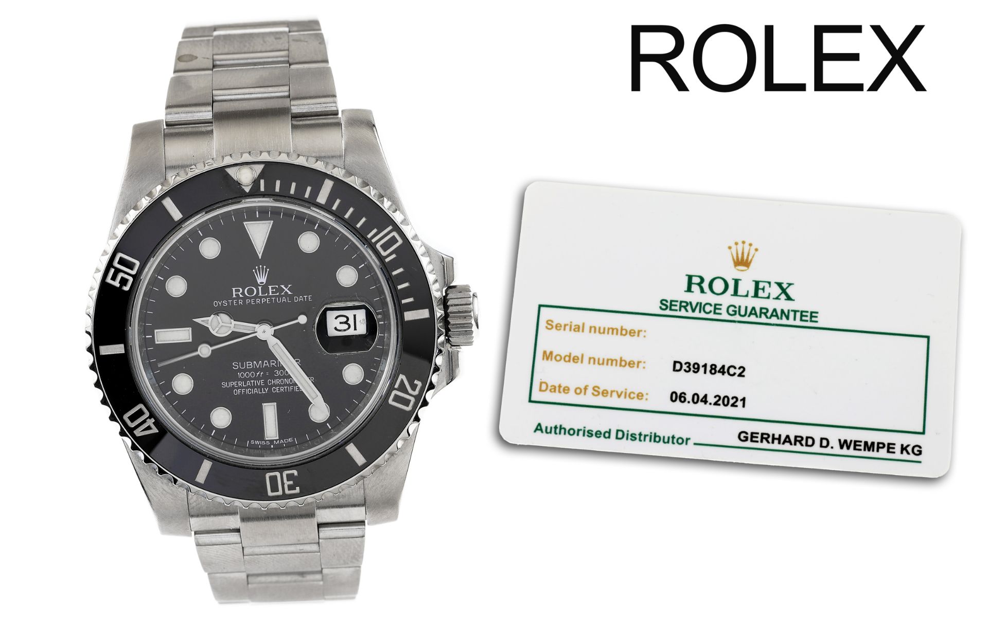 Rolex Submariner Ref. 116610LN Automatik Edelstahl. ohne Box und ohne Papiere. mit Garantiepapieren