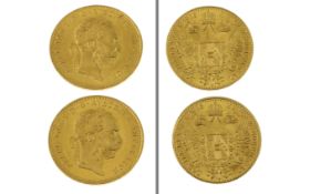 2 Goldmuenze je 1 Dukate 6.96g 986/- Gelbgold 1915