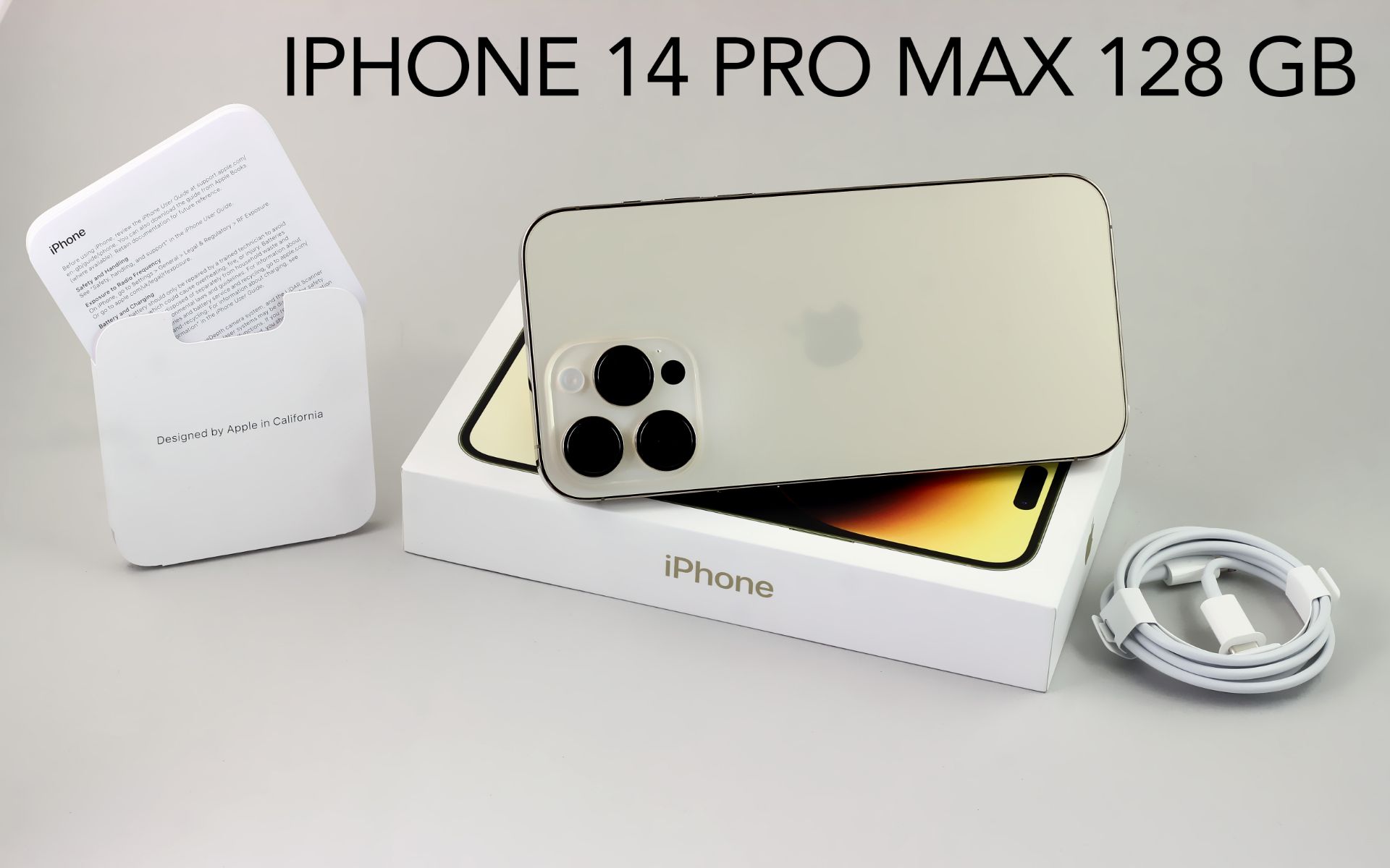 Iphone 14 Pro Max 128GB mit Box und Zubehoer. Farbe: Gold
