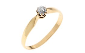 Ring 1.67 gr. 585/- Gelbgold mit Diamant 0.20 ct Ringgroesse 59