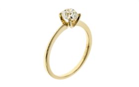 Solitaer Ring 2.03 gr. 585/- Gelbgold mit Diamant 0.83 ct  Ringgroesse 54.5