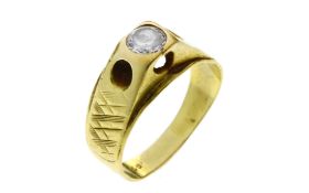 Ring 4.02g 585/- Gelbgold mit Zirkonia. Ringgroesse ca. 51