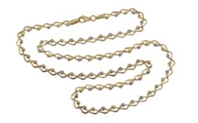 Kette 3.84g 585/- Gelbgold und Weissgold. Laenge ca. 44 cm