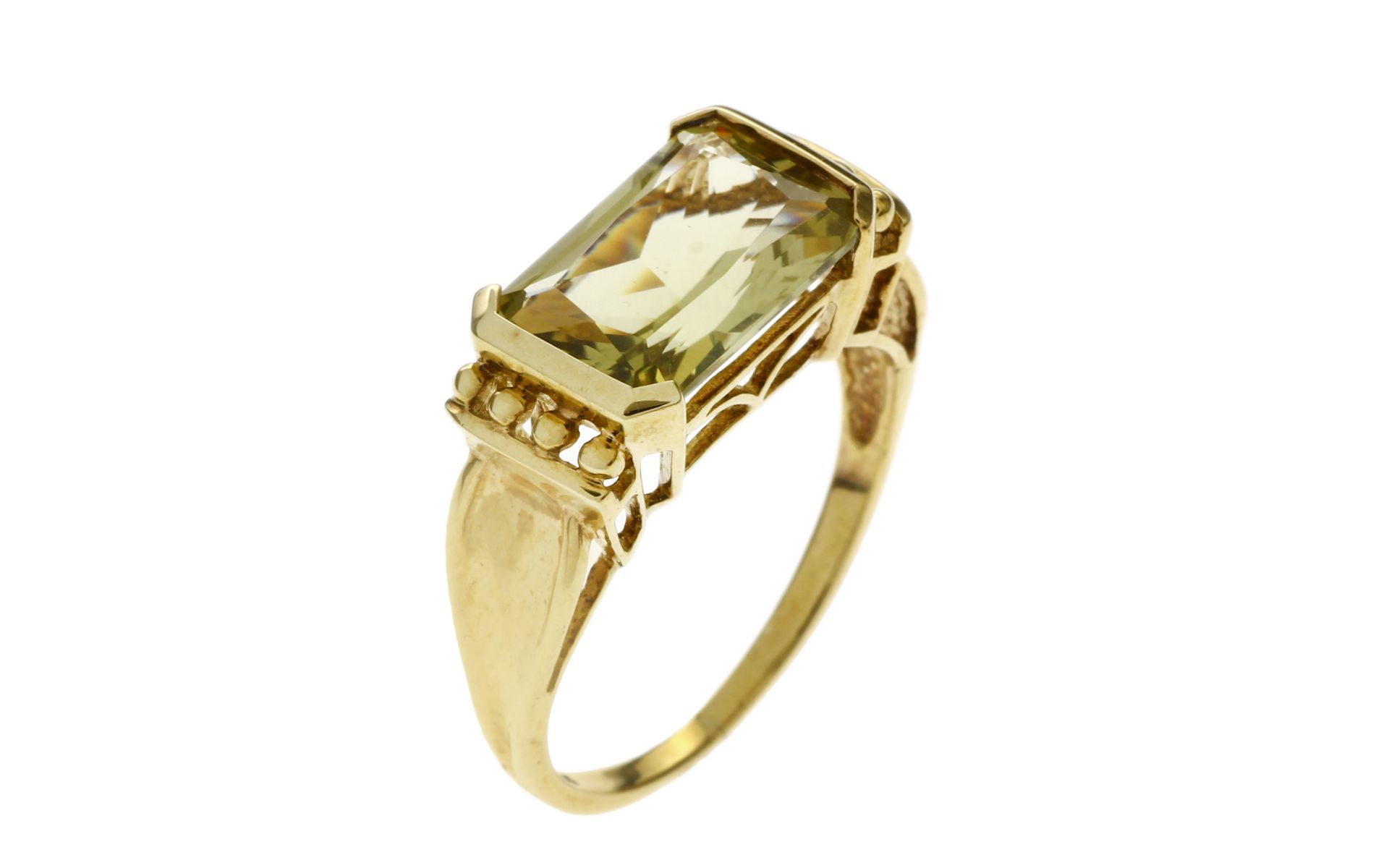 Ring 3.62g 333/- Gelbgold mit Citrin. Ringgroesse ca. 57