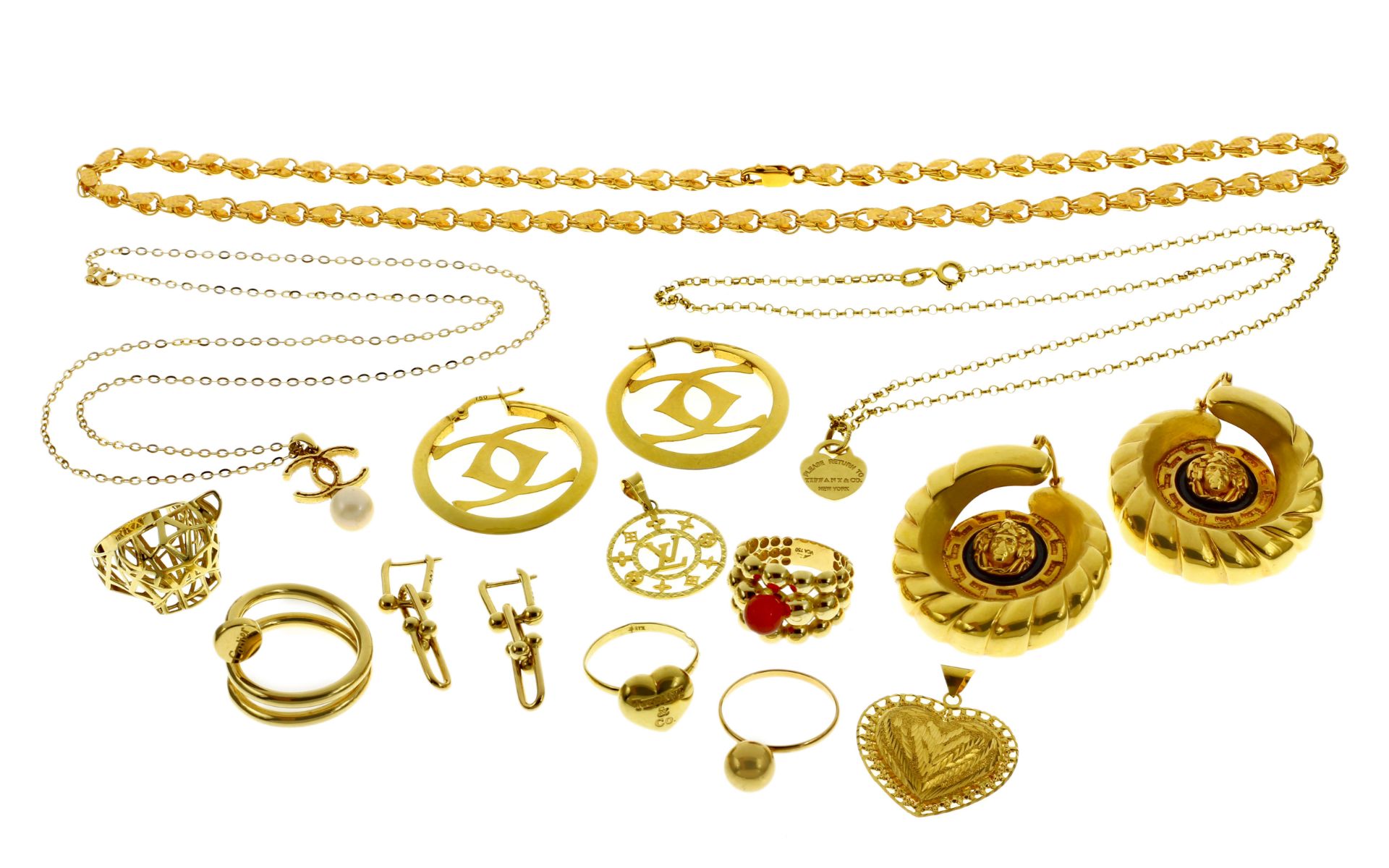 Konvolut Goldschmuck 47.52g 375/-. 750/- und 875/- Gold mit Steinen