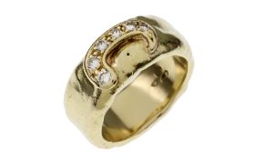 Ring 10.80 gr. 585/- Gelbgold mit Diamanten 0.12 ct F/vs Ringgroesse 47
