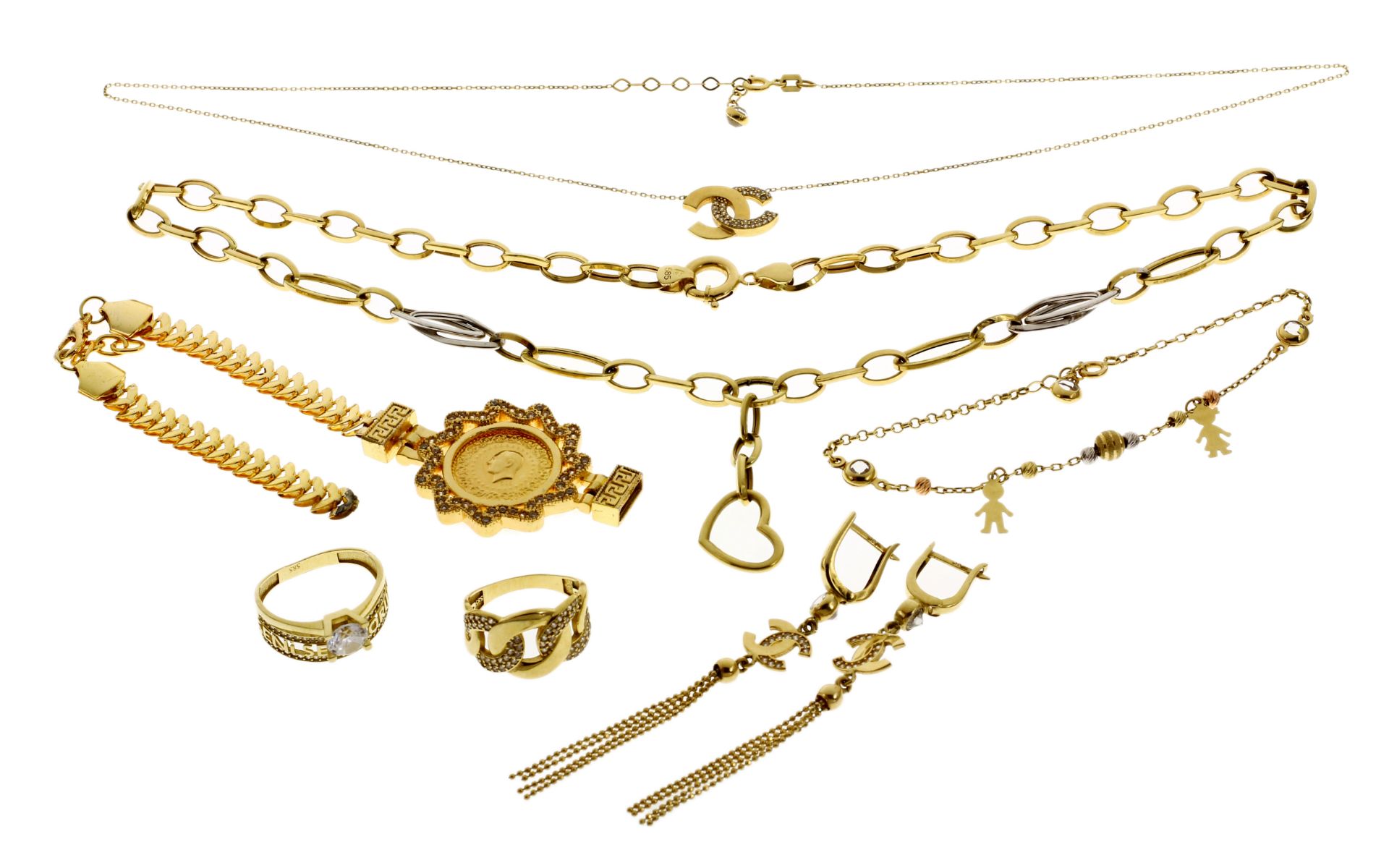 Konvolut Goldschmuck 37.87g 585/- Gold teils defekt