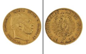 Goldmuenze 10 Deutsches Reich 3.98g 900/- Gelbgold 1874