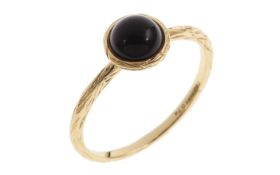 Ring 1.75 gr. 750/- Gelbgold mit Onyx Ringgroesse 54