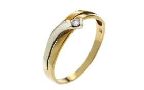 Ring 1.52g 333/- Gelbgold und Weissgold mit Zirkonia. Ringgroesse ca. 59