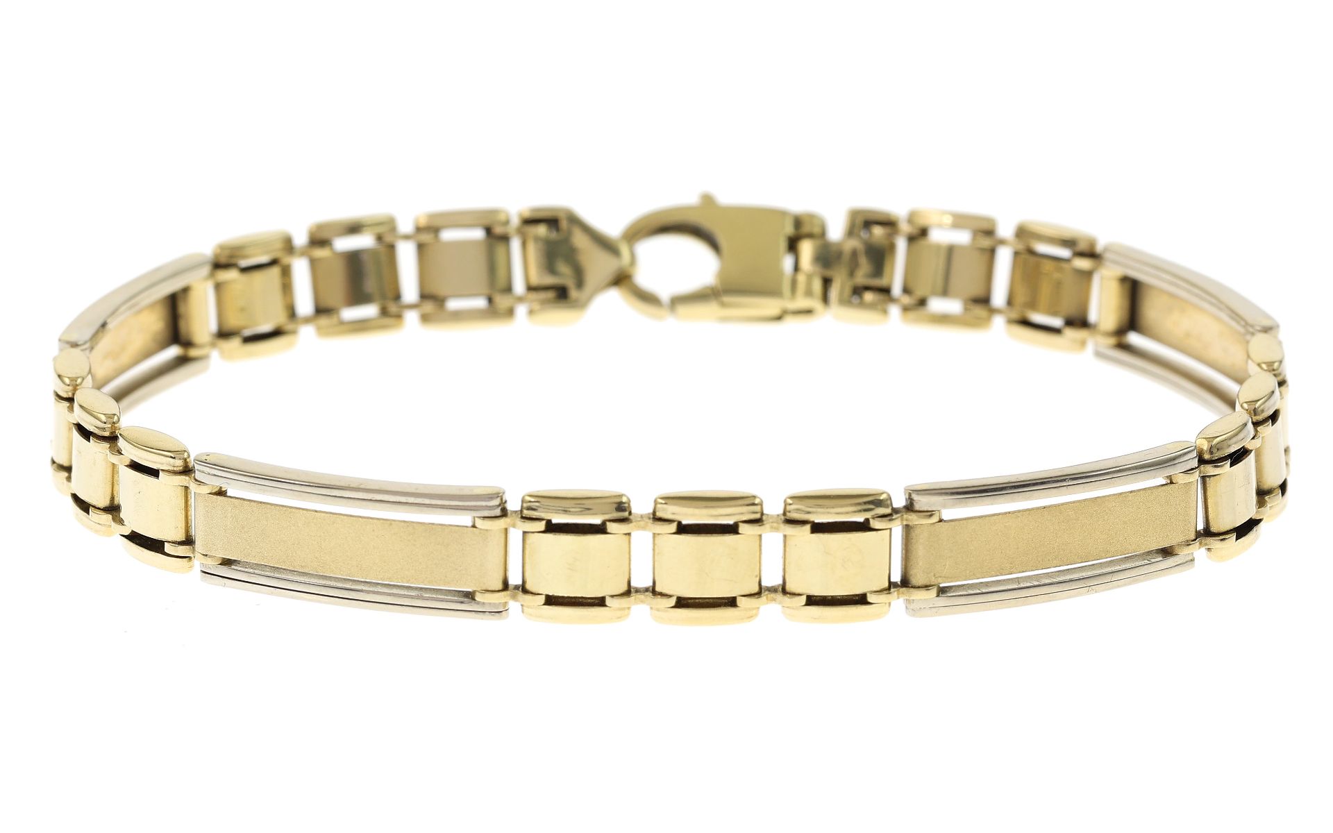 Armband 18.82g 585/- Gelbgold und Weissgold. Laenge ca. 21 cm