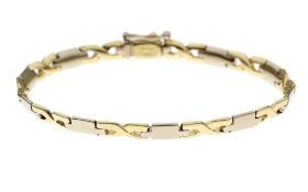 Armband 10.21g 585/- Gelbgold und Weissgold. Laenge ca. 16.50 cm