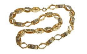 Kette 37.23g 585/- Gelbgold und Weissgold. Laenge ca. 63.50 cm