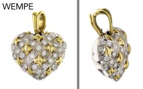 WEMPE Herzanhaenger 11.82g 750/- Gelbgold und Weissgold mit 32 Diamanten zus. ca. 0.64 ct.