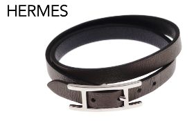 Hermes Lederarmband mit Schliesse Laenge 40 cm mit Box