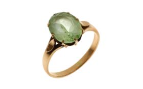 Ring 2.55g 585/- Rotgold mit Farbstein. Ringgrousse ca. 51