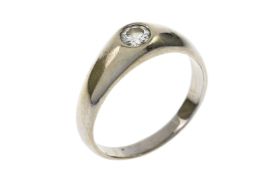 Ring 4.55g 585/- Weissgold mit Diamant ca. 0.23 ct.. Ringgrousse ca. 57