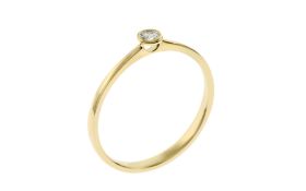 Ring 1.24g 585/- Gelbgold mit Diamant ca. 0.10 ct.. Ringgrousse ca. 55