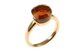 Ring 5.38g 750/- Rotgold mit Citrin. Ringgrousse ca. 56