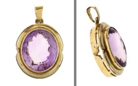 Anhaenger 6.46g 585/- Gelbgold mit Amethyst