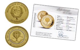 Goldmuenze 0.5g 999/- Gelbgold "In der Luft Ballonfahren" 2019