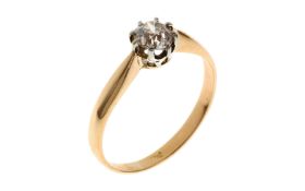 Ring 2.21g 585/- Gelbgold und Weissgold mit Diamant ca. 0.50 ct. TLB/si2. Ringgrousse ca. 56