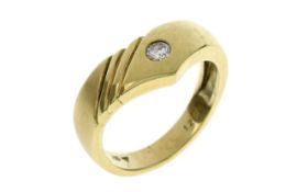 Ring 4.64g 585/- Gelbgold mit Diamant ca. 0.10 ct.. Ringgrousse ca. 53