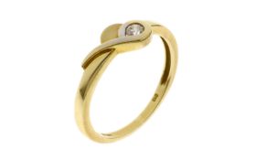 Ring 1.95g 585/- Gelbgold mit Diamant ca. 0.10 ct.. Ringgrousse ca. 54