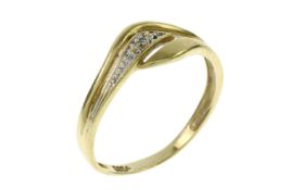 Ring 1.84g 585/- Gelbgold mit Diamant ca. 0.01 ct.. Ringgrousse ca. 57