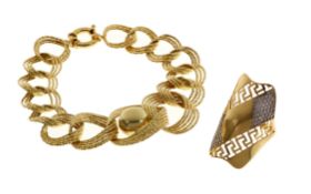 1 Ring. 1 Armband 16.26g 585/- Gold