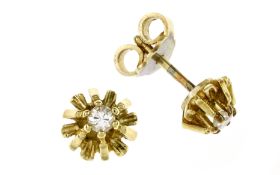 Ohrstecker 2.14g 585/- Gelbgold mit 2 Diamanten zus. ca. 0.10 ct.