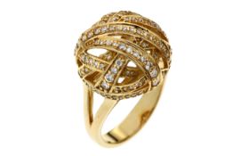 Ring 6.88g 585/- Gelbgold mit ca. 96 Diamanten zus. ca. 0.96 ct.. Ringgroesse ca. 53