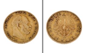 Goldmuenze 3.92g 10 Mark Deutsches Reich 1875