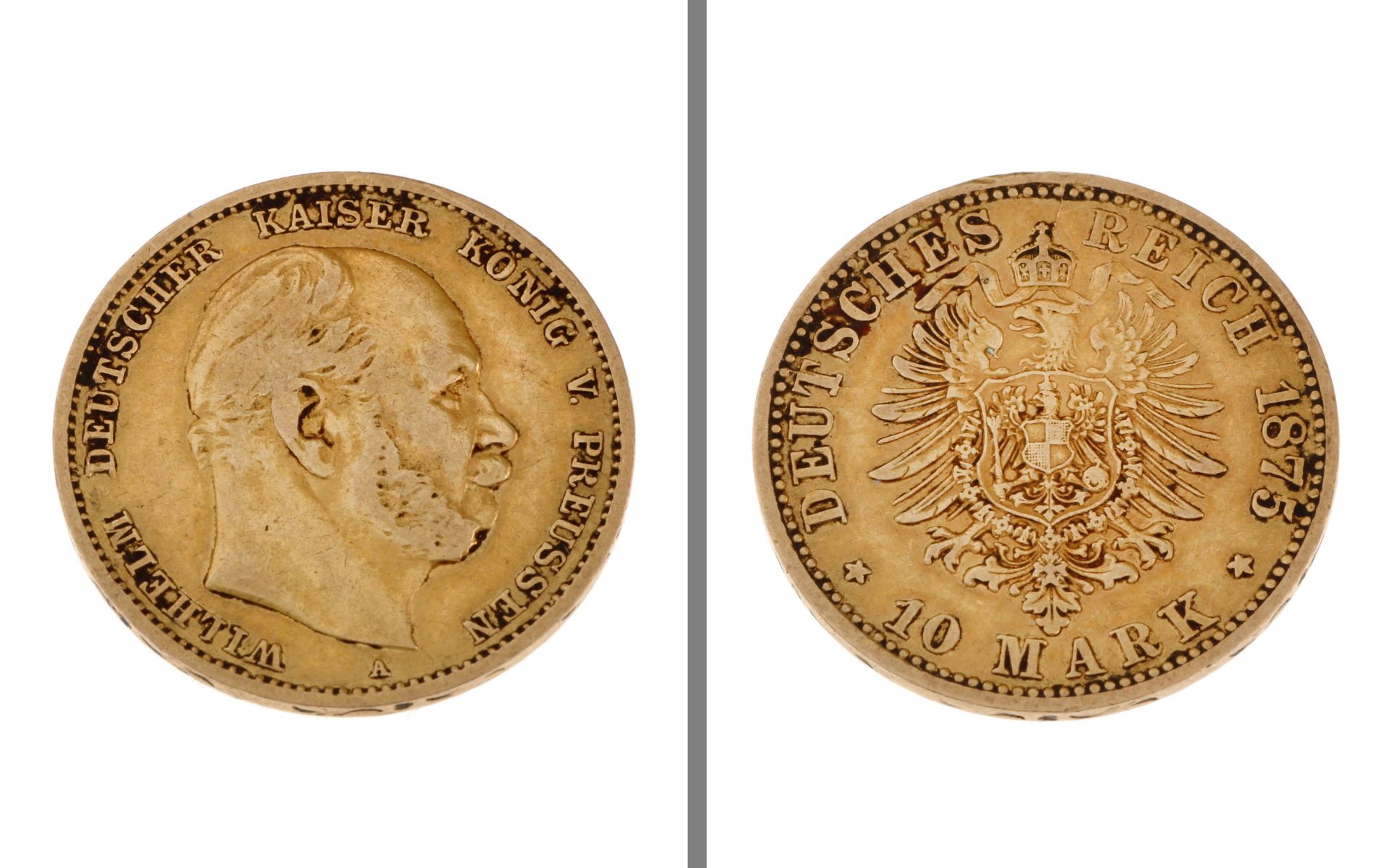 Goldmuenze 3.92g 10 Mark Deutsches Reich 1875