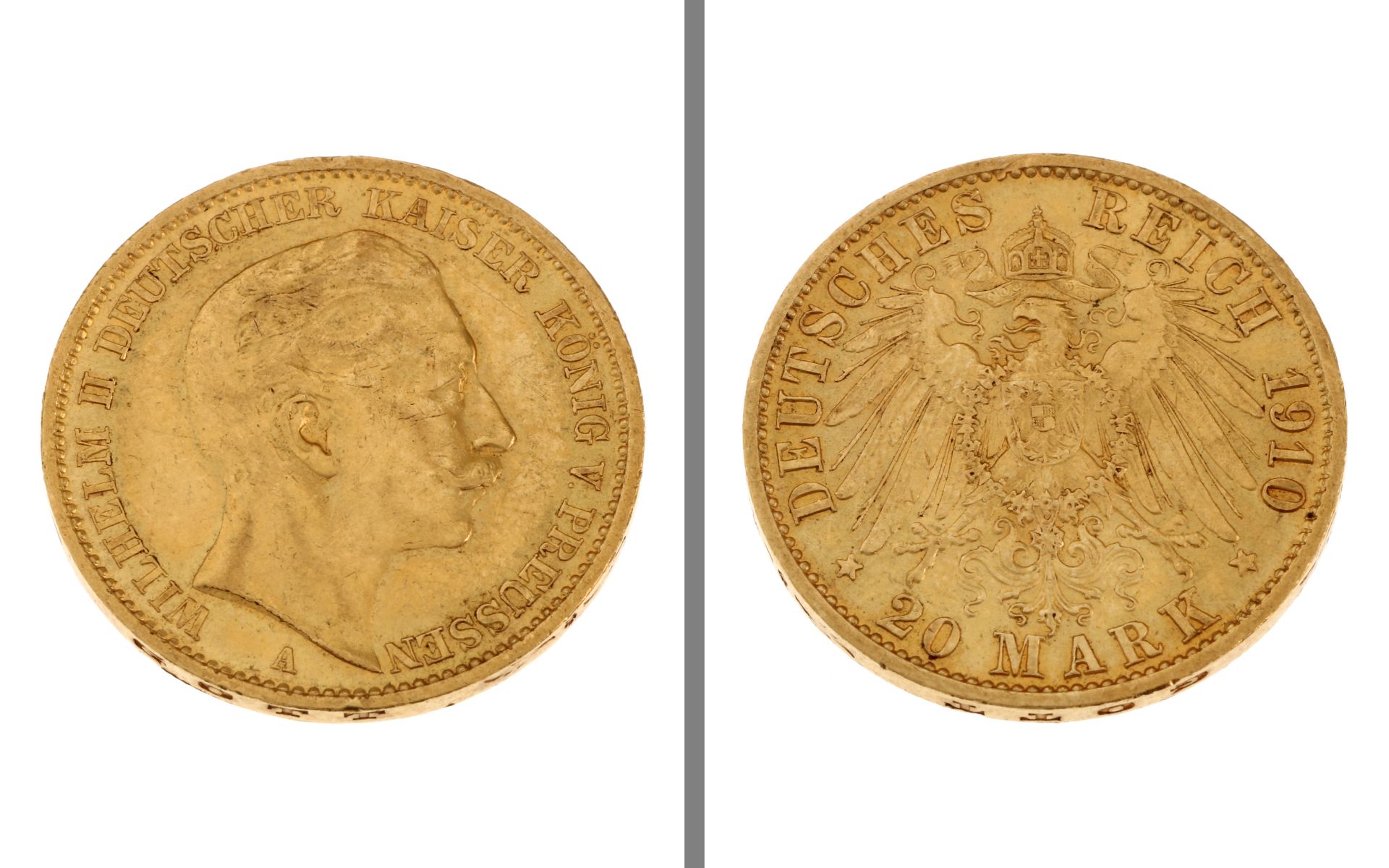 Goldmuenze 20 Mark Deutsches Reich 1910 7.96g 900/- Gelbgold