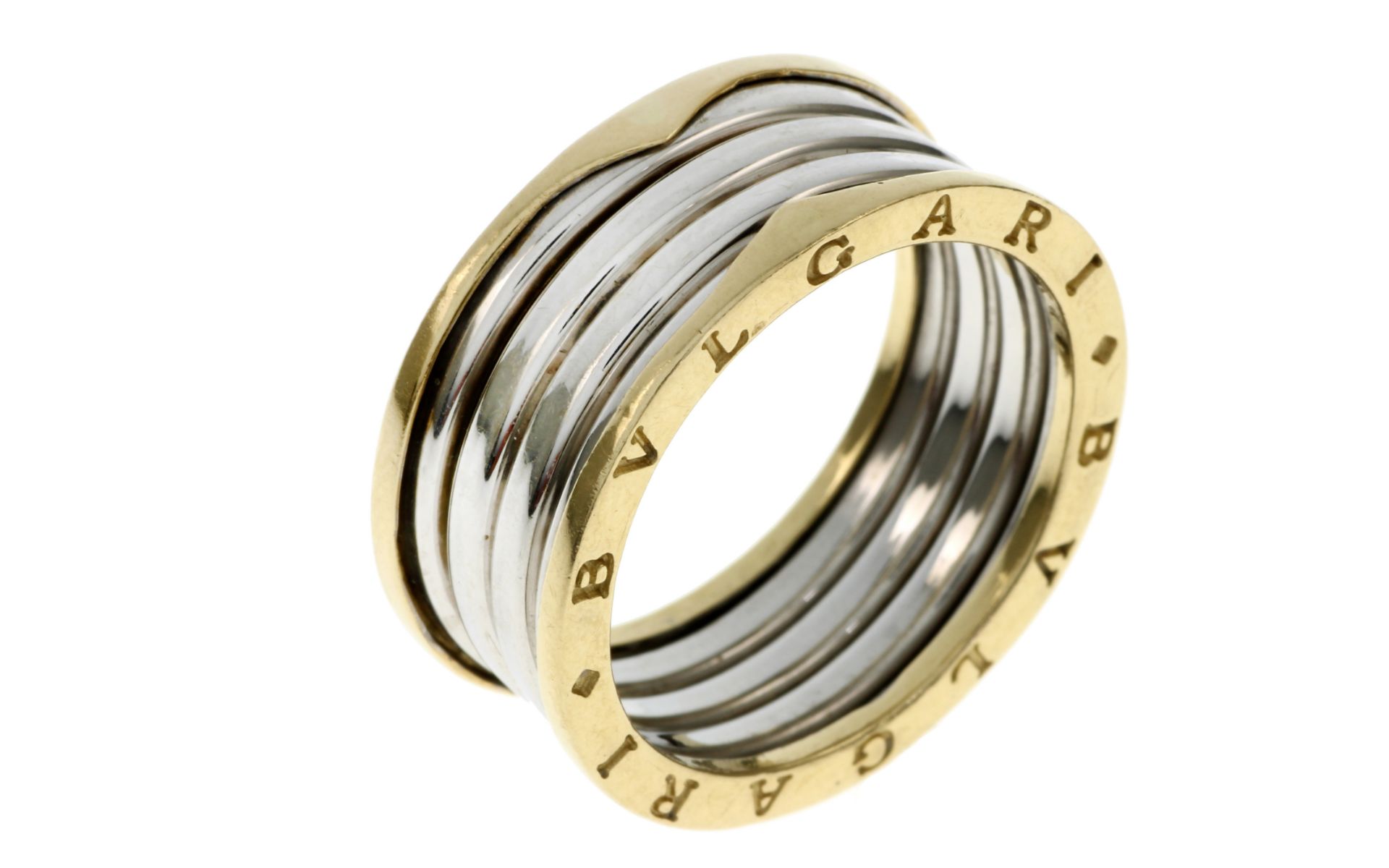 Ring 8.48g 585/- Gelbgold und Weissgold. Ringgroesse ca. 65. Kein original BVLGARI