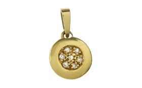 Anhaenger 1.06g 750/- Gelbgold mit 7 Diamanten zus. ca. 0.07 ct.