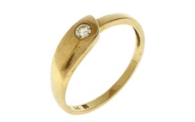 Ring 2.24g 585/- Gelbgold mit Diamant ca. 0.10 ct.. Ringgroesse ca. 58