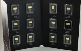 12x1/100 Unze Goldbarren "Deutsche Wahrzeichen" 3.72g 999/- Gelbgold