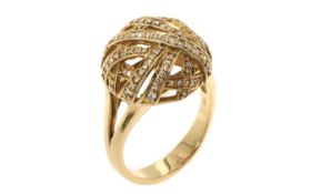 Ring 6.88g 585/- Gelbgold mit ca. 96 Diamanten zus. ca. 0.96 ct.. Ringgroesse ca. 53