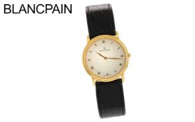 Blancpain 38.01g Handaufzug 750/- Gelbgold mit Lederband. ohne Box und ohne Papiere